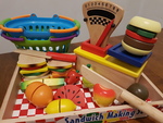 Fruit & Sandwich Cutting Set with Scales and Shopping Baskets