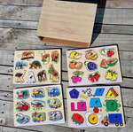Animals/Fruit/Vehicles/Random Puzzles in a Wooden Box Set