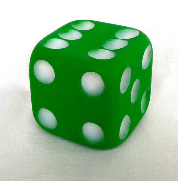 N87: Large Green Soft Plastic Dice