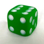 Large Green Soft Plastic Dice