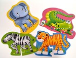 Safari Friends 4 x 2 Piece Puzzles