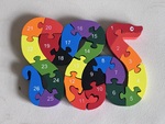 P32: Honbay Colorful Wooden Snake Jigsaw Puzzle (Letters and Numbers)