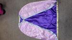 Purple and pink reversible cape