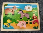 Wooden Peg Puzzle - Farm Animals