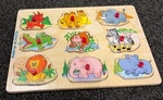Wooden Tray Puzzle - Deer, Camel, Rhino