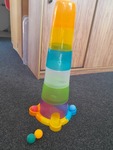 Stacking ball race tower