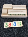 Math place value wooden tiles