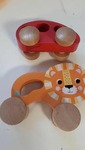 Lion and car push along toys 