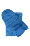 Beanie,Gloves and Neck Warmer Set (blue L)