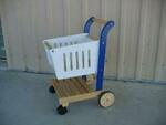 Wooden Shopping Trolley with  Food
