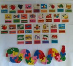 Picture & name matching puzzle & snake alphabet