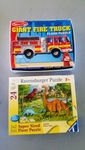 Dinosaur and fire truck puzzle