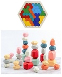 Hexagon IQ puzzles and himiku blocks