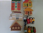 Wooden Block House & People Set No. 2