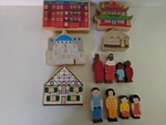 Wooden Block House & People Set No. 3