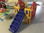 Climbing frame and slide/stairs