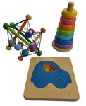 Wooden colour stacking toy set