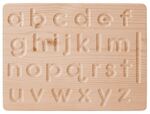 Lower case letter tracing board