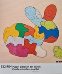 Puzzle animals in a rabbit