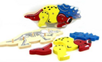 Dinosaur puzzle with Skeleton