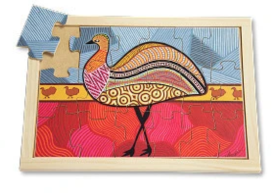 640: Aboriginal Style Puzzle - Emu
