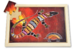 Aboriginal Art Style Puzzle - The Goanna And His Stripes