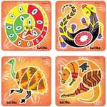 4 Aboriginal Tray Puzzles