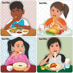 Multicultural Meals Puzzle Set of 4